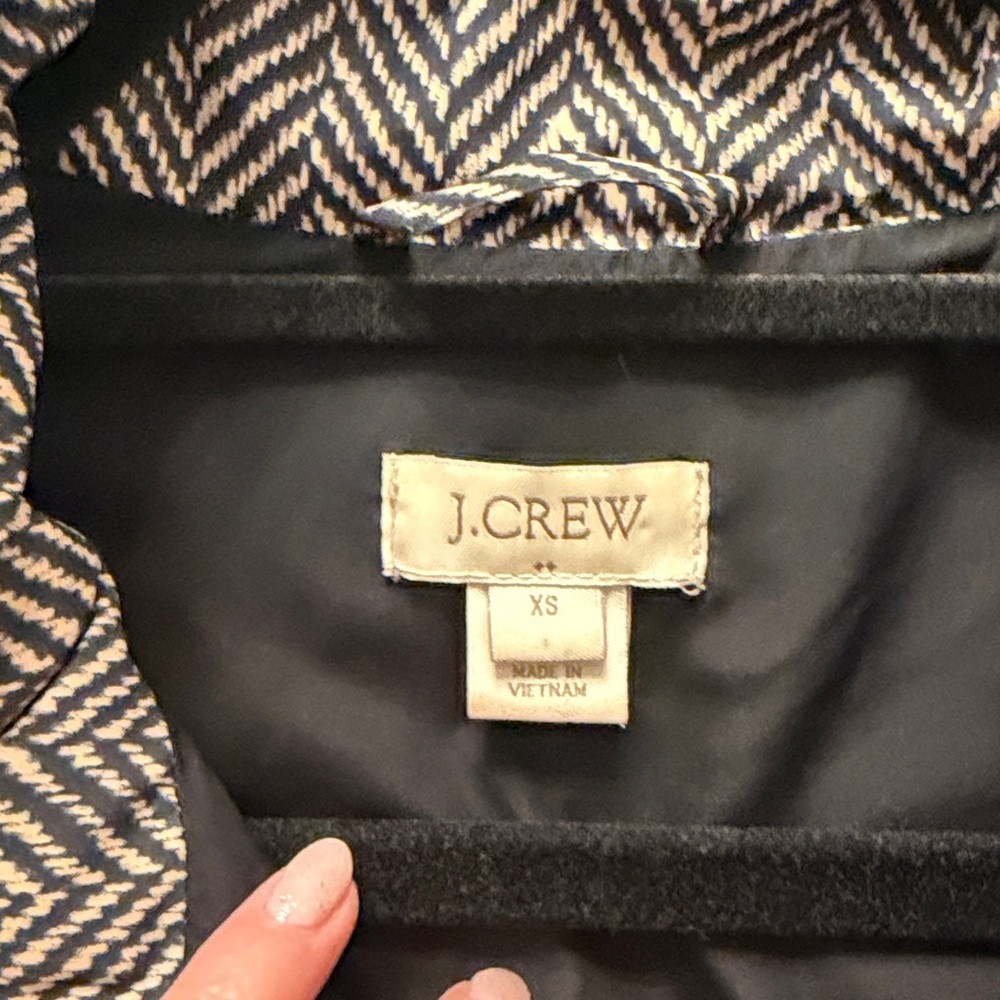 J. Crew Black and Cream Herringbone Patterned Vest - Picture 5 of 6